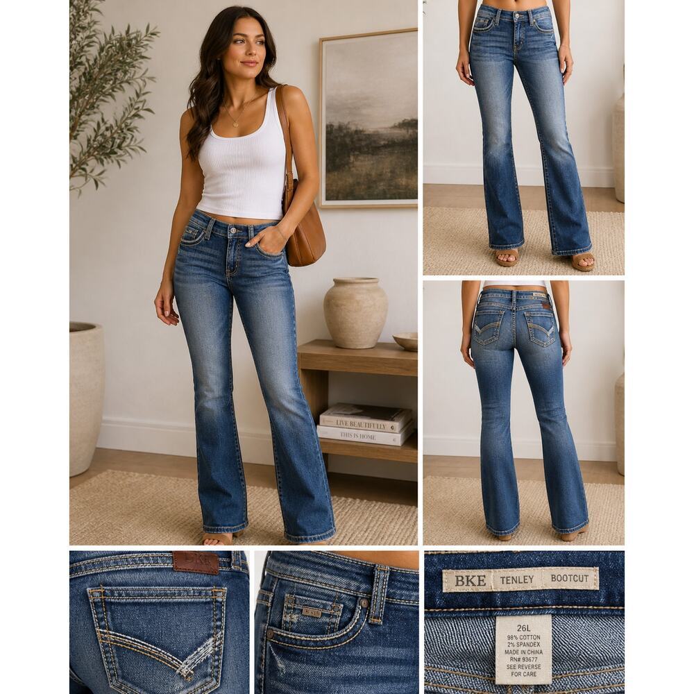BKE Tenley Bootcut Jeans Men’s 33x31.5 Blue Mid Rise Stretch Denim